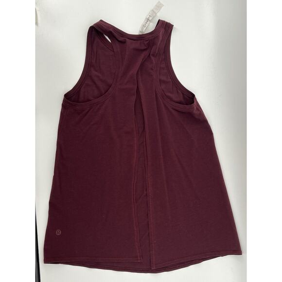 Lululemon Size 4 Athletic Top Open Up Tank Women Maroon Red Sleeveless Open Back - Picture 5 of 7